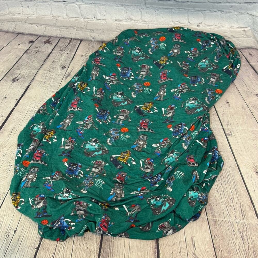 Posh Peanut Sports Robots Bamboo Crib Sheet